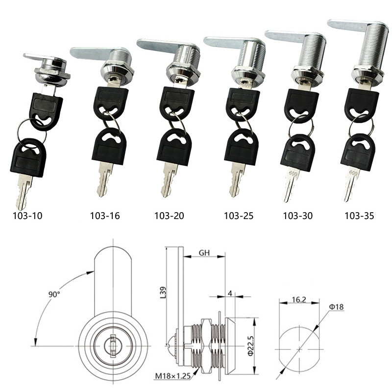 Cam Lock Security Lock 16-40mm - Office Furniture Hardware recensie en prijs